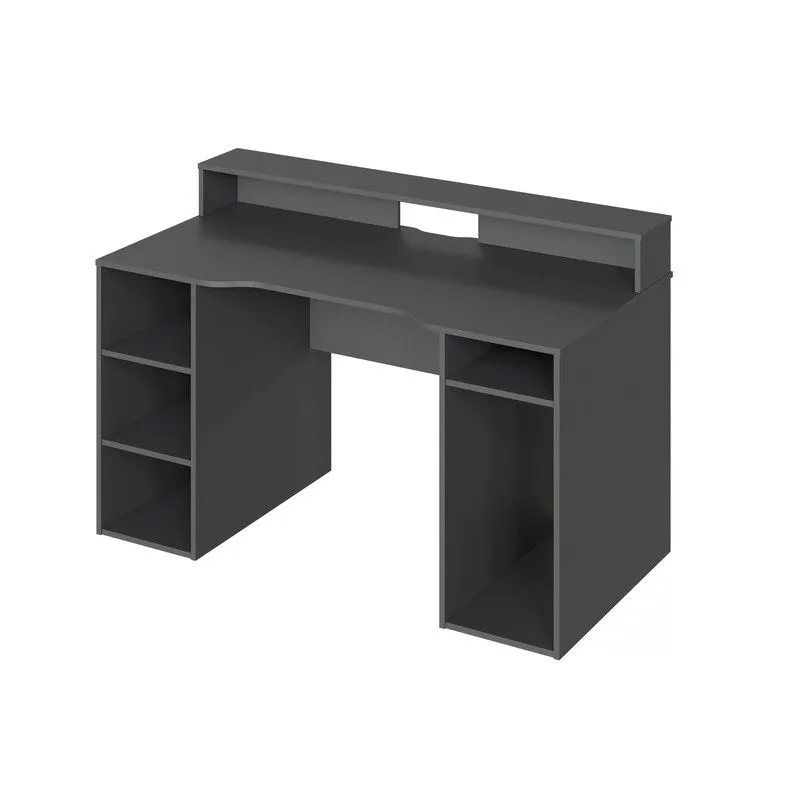 Bureau en bois gris anthracite, 136x67x88 cm | OZONE