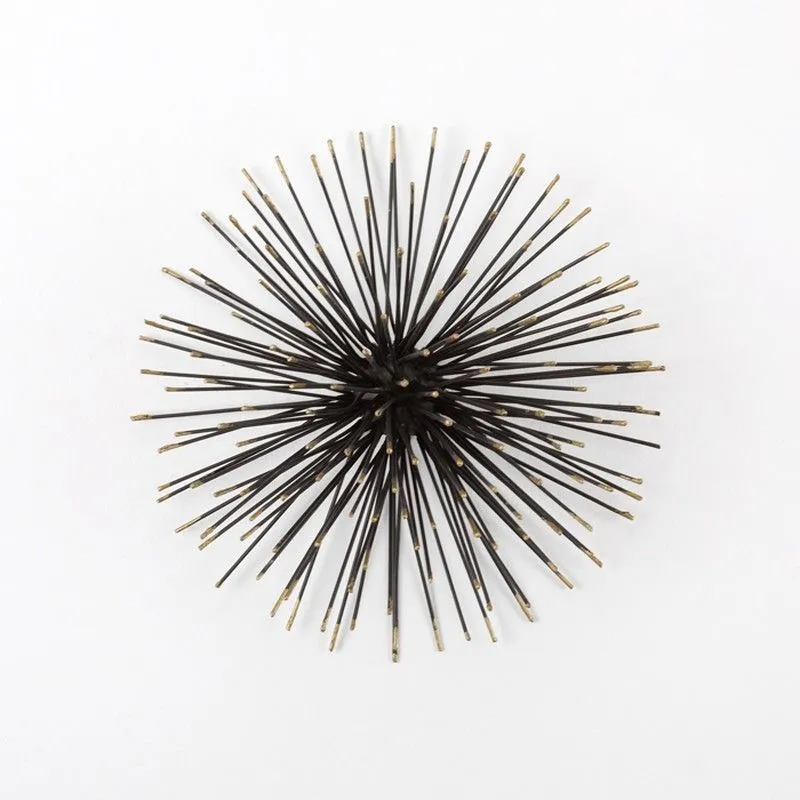 Sculpture en métal noir et doré, 29x15x29 cm