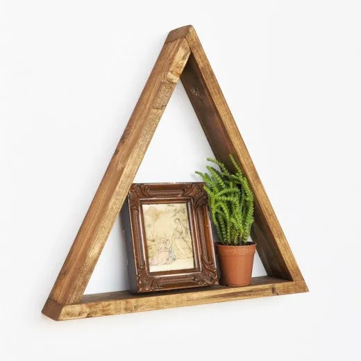 Etagère suspendue en bois Triangle Noyer, l33xA6xH30 cm