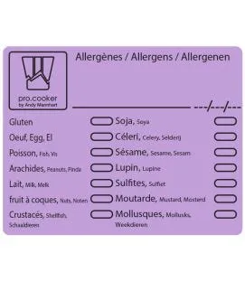 Boîte distributrice de 500 étiquettes allergènes papier 7,1x5,6 cm Non repositionnable Décollable Pro.cooker (500 pièces)