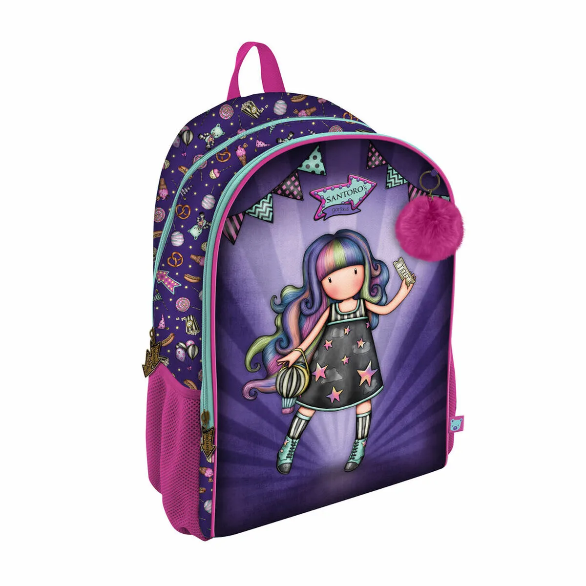 Cartable scolaire - Purple color - Rembourrage ergonomique - Dimensions 31,5 x 44 x 22,5 cm