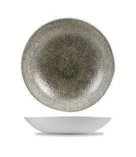 Assiette creuse rond noir porcelaine vitrifiée Ø 24,8 cm Raku Churchill