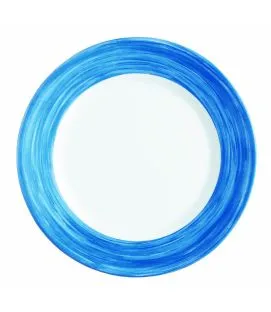 Assiette plate rond bleu verre opal Ø 15,5 cm Brush Arcoroc