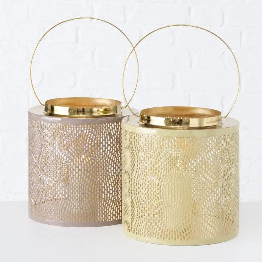 Lanterne décorative en métal Chiares Multicolore, Modèles Assortis, Ø27xH28 cm