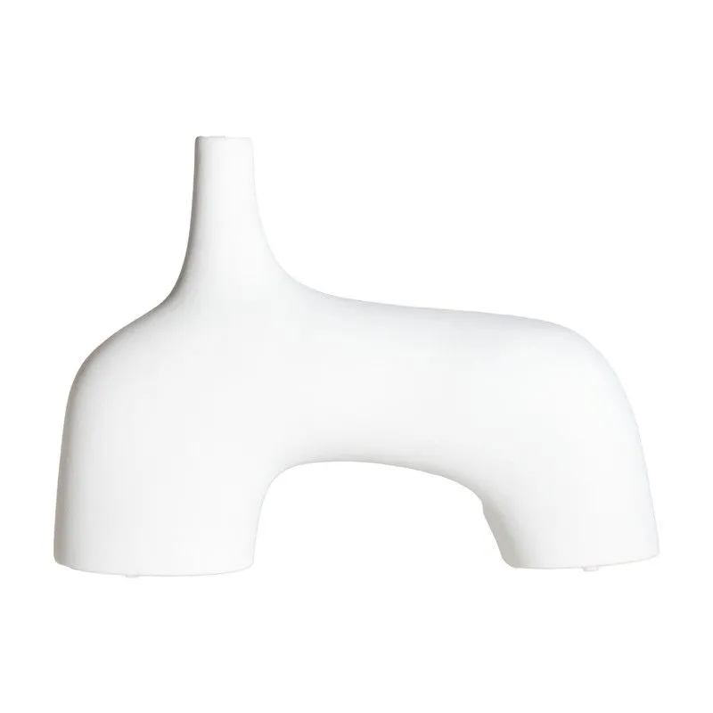 Vase en céramique blanc, 32 x 10 x 25 cm | Zick