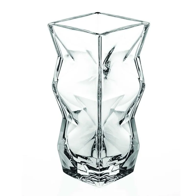 Vase en verre transparent, Ø 13,5 x 28,8 cm | fractale