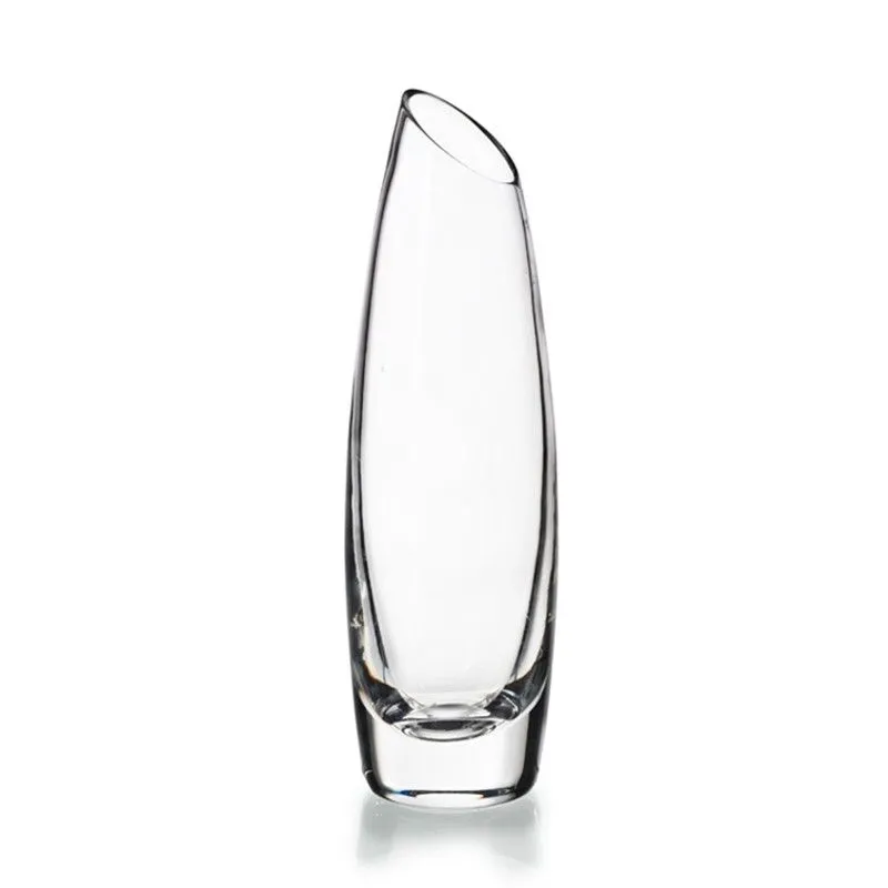 Vase L en verre transparent, Ø 3,6 x 29 cm | Biais long