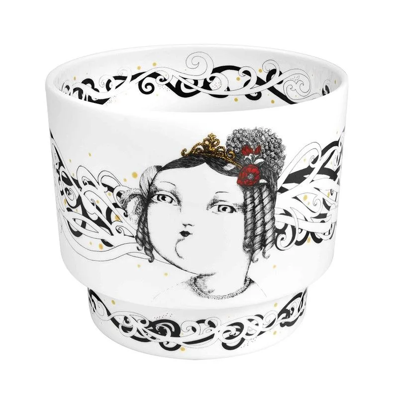 Vase en porcelaine Queen D. Maria II multicolore, 18 x 18 x 15,7 cm | Raihas du Portugal