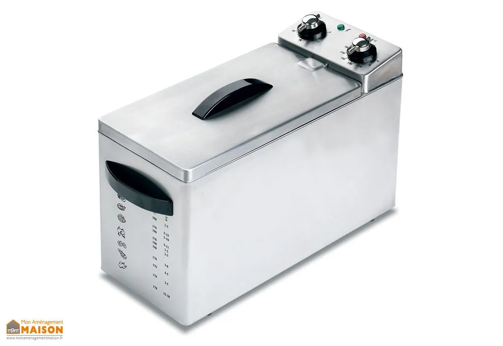 Friteuse professionnelle en inox à zone froide – 4-5 litres
