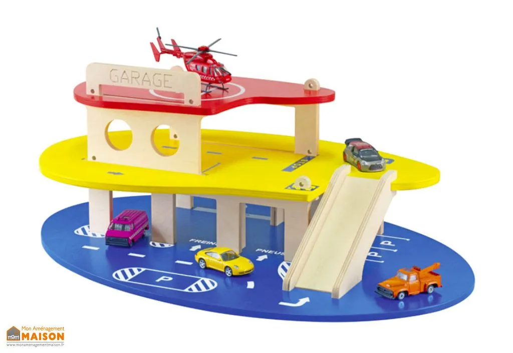 Garage pour Petites Voitures en Bois de Bouleau 3 Niveaux