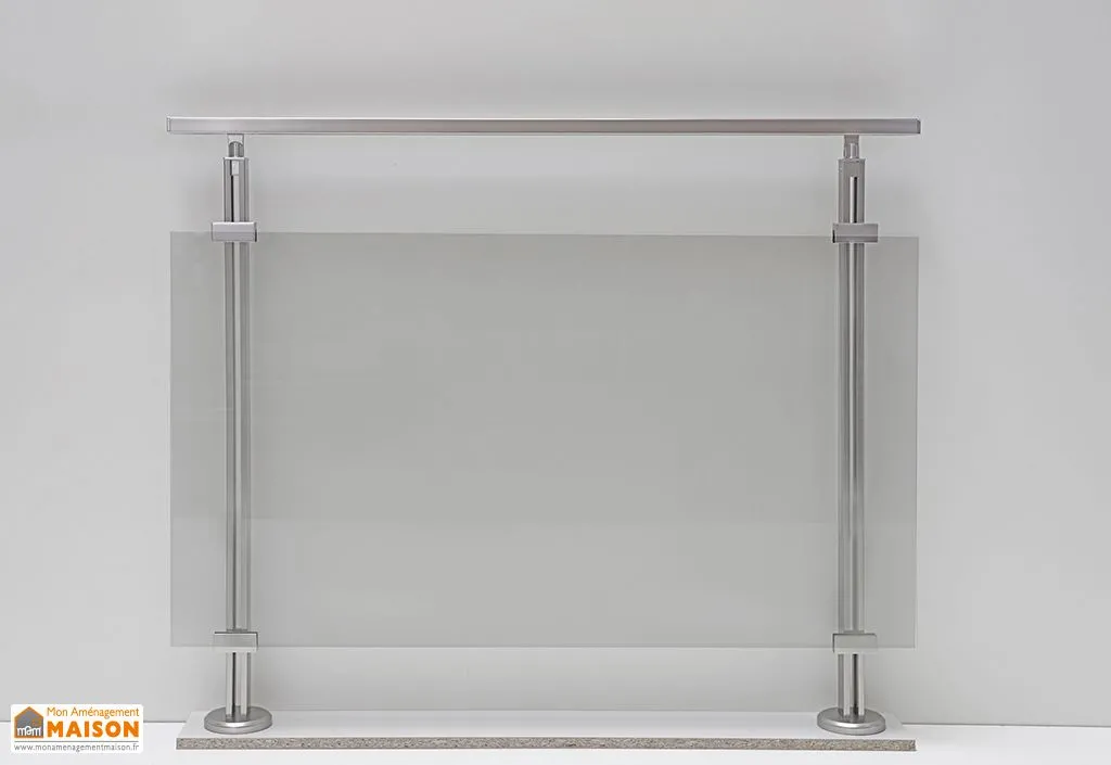Garde-corps en aluminium et verre acrylique – 1 m