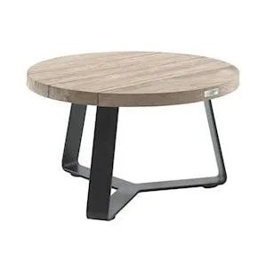 Table de jardin Margarite Ø70cm - noir/teck