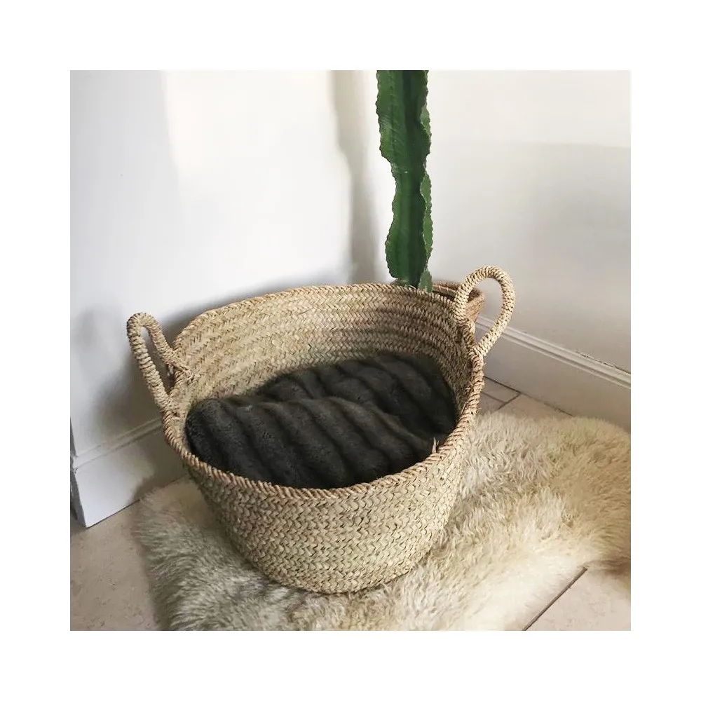 Grand panier XL rangement en fibre de palmier D60 cm