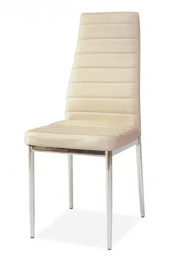 Chaise rembourrée en métal avec cuir écologique H-261 Crème