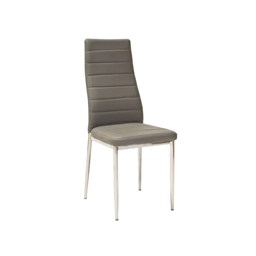 Chaise rembourrée en métal avec cuir écologique H-261 Gris