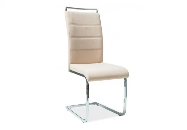 Chaise rembourrée en tissu avec pieds en métal H-441 Beige, l41xA42xH102