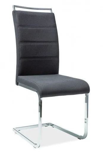 Chaise en métal recouverte de tissu H-441 Noir
