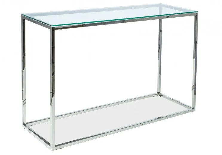 Console métal et verre Hilton C, l120xA40xH78 cm