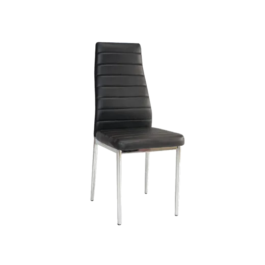 Chaise rembourrée en métal avec cuir écologique H-261, Noir