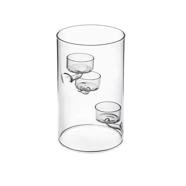 ALE Import Cylinder Glass T-Light Holder H 200 Mm D 120 Mm