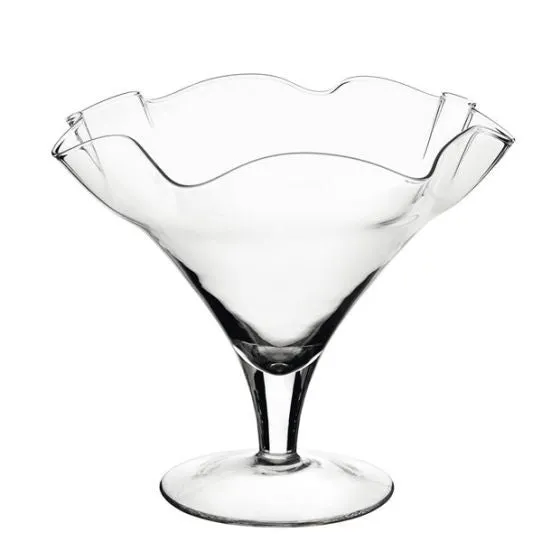 ALE Import Scalloped Glass Cup H 220 Mm D 250 Mm Transparent