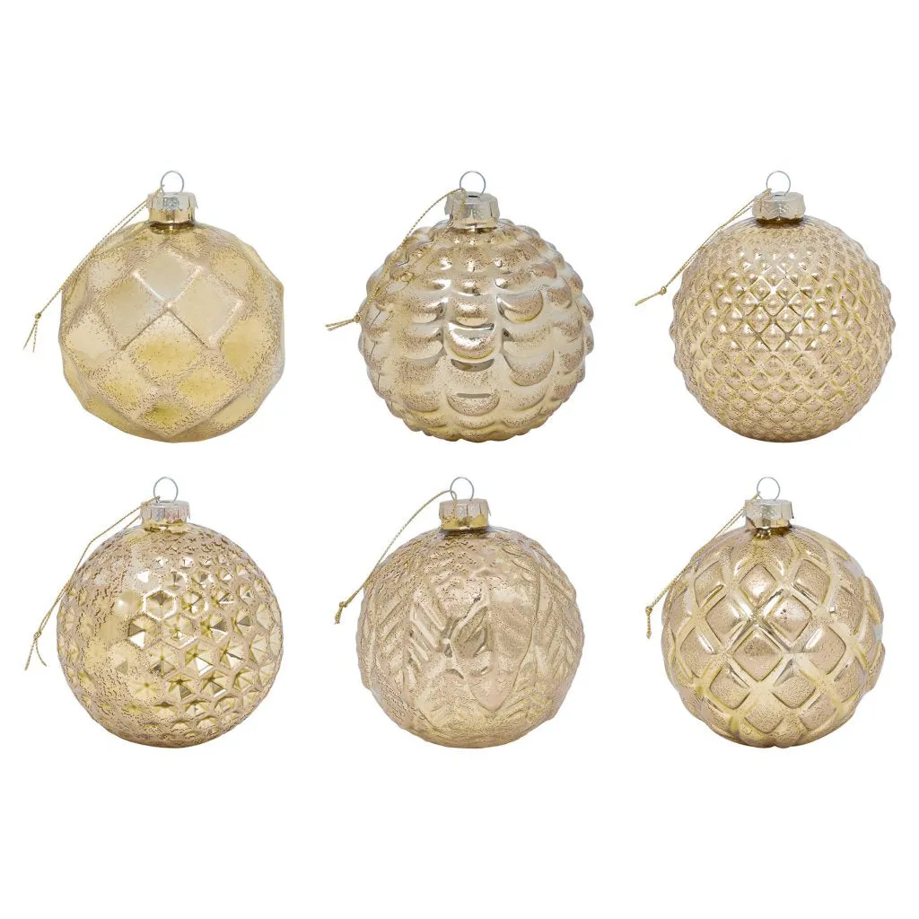ARPIMEX Christmas Ball Decoration D 100 Mm Glass Assorted Styles Gold