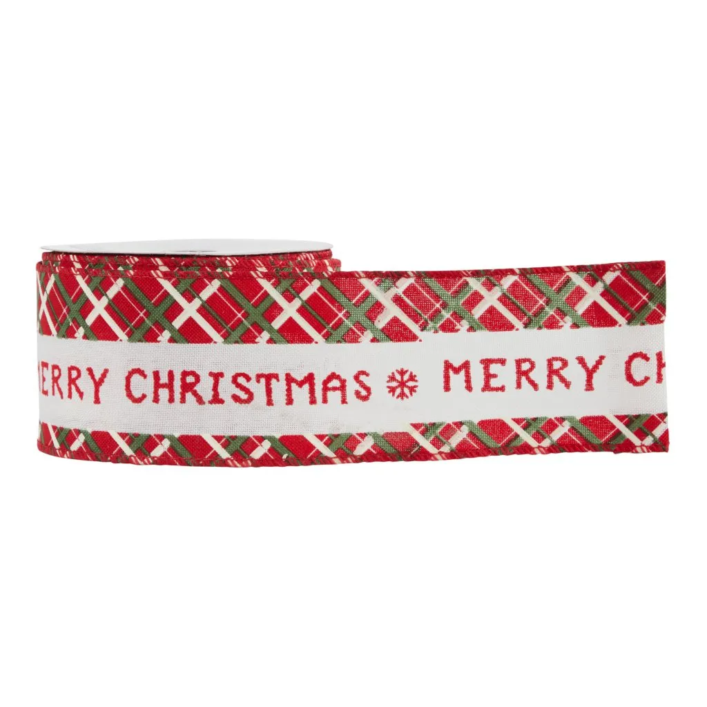 ARPIMEX Christmas Decoration Ribbon X Mas H 6.3 cm L 9.14 m Red