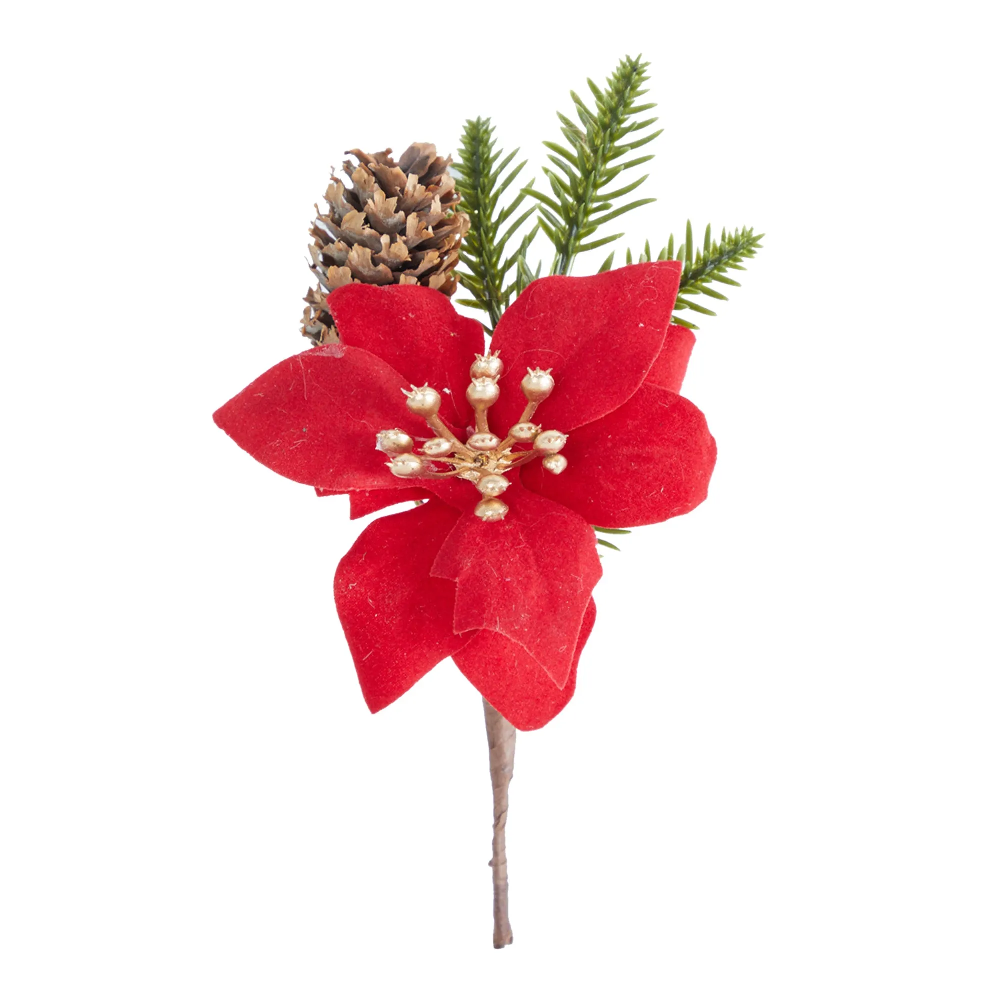 ARPIMEX Pick Christmas Star with Pine Cone Red 1 Pc