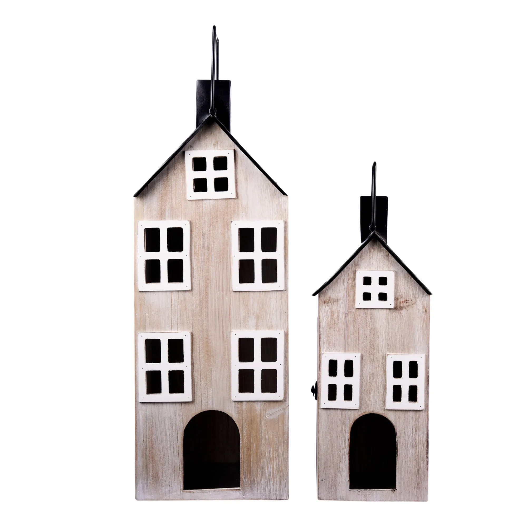 ARPIMEX Christmas Set 2 Lanterns CasSet Christmas Wood MG 22 x 25 x 61