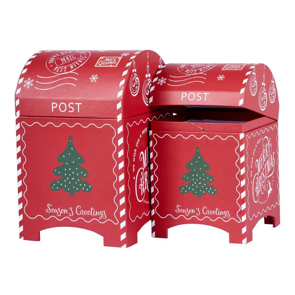 ARPIMEX Set of 2 Christmas Mailboxes 13 x 13.5 x 21 cm Red