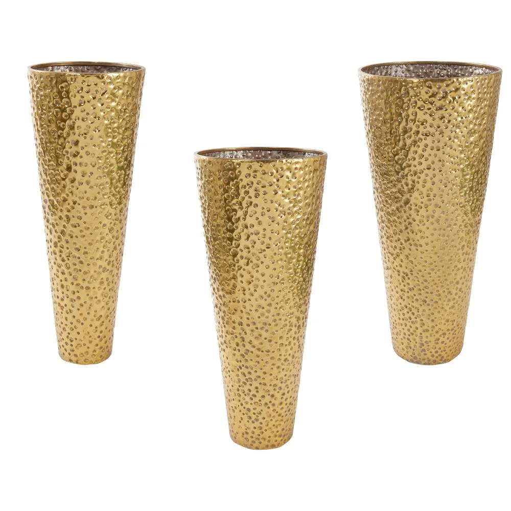 ARPIMEX Set of 3 Christmas Vases 45 x 45 x 100 cm Gold Metal