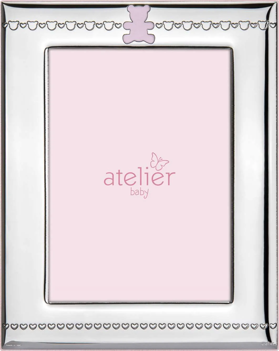Atelier Photo Frame Teddy Bear Pink 9 x 13 Cm Silver Pink