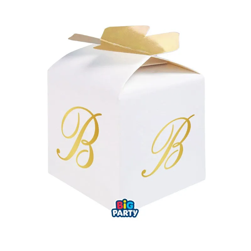 Big Party Favor Boxes Cube Bow Letter B Cf 10 Pcs