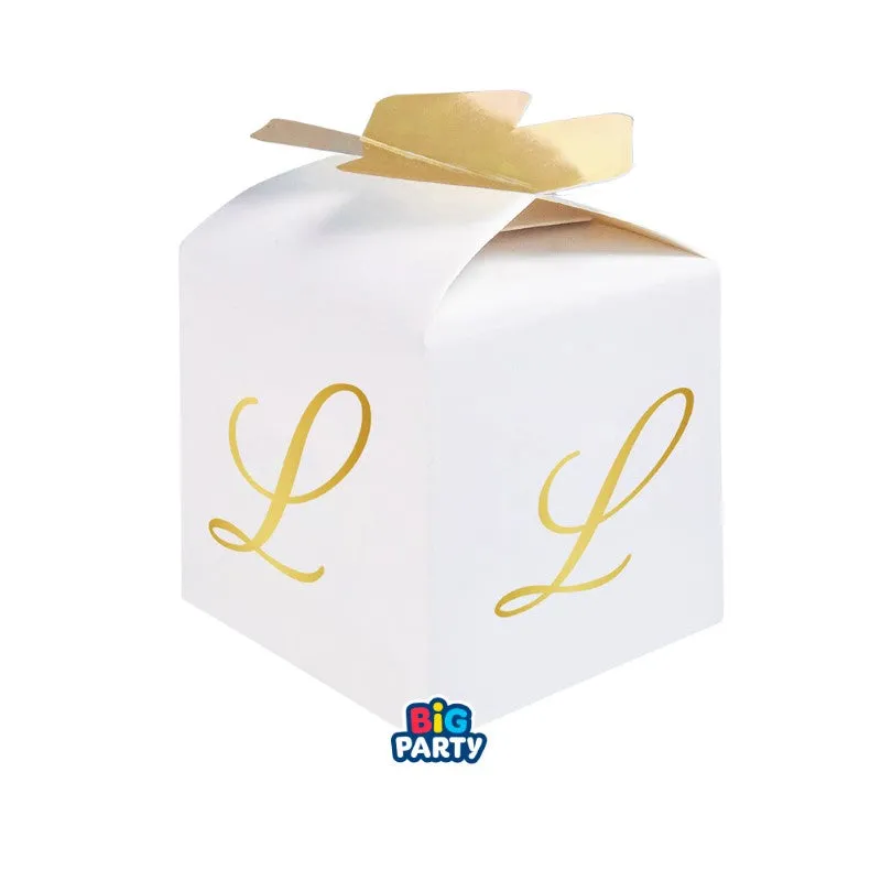Big Party Favor Boxes Cube Bow Letter L Cf 10 Pcs