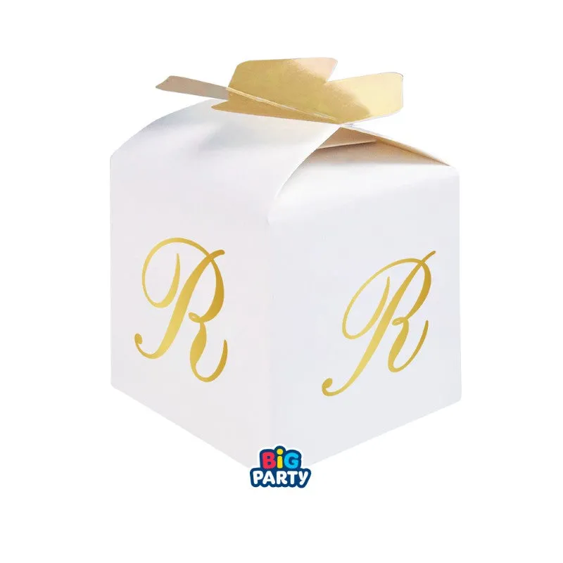 Big Party Favor Boxes Cube Bow Letter R Cf 10 Pcs