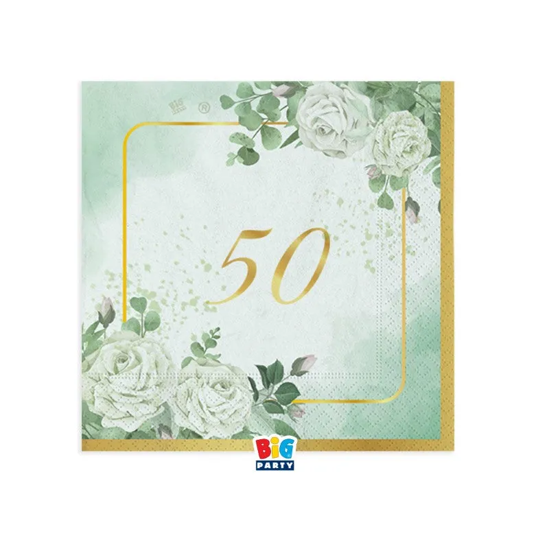 Big Party Plates 50 Years Eucalyptus D 20 Cm Cf 6 Pcs