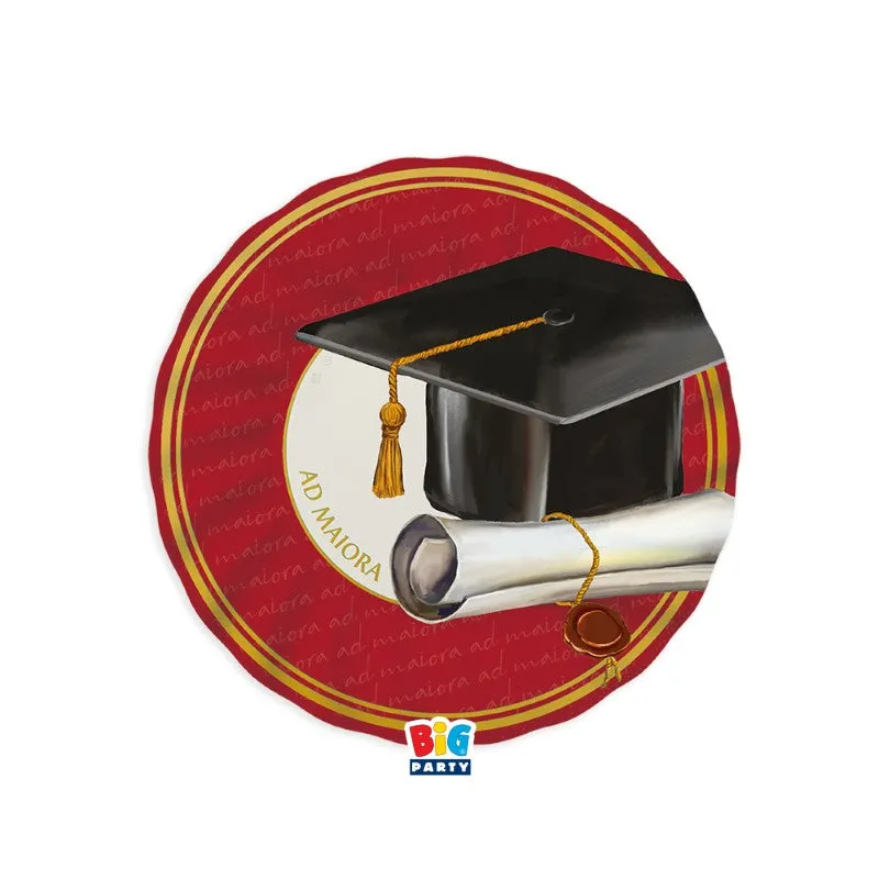 Big Party Paper Plates Graduation and Maiora D 20 Cm Cf 6 Pcs Red