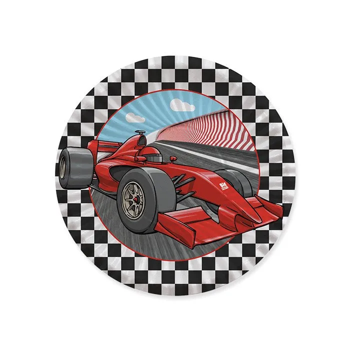 Big Party Cardboard Plates D 18 cm Formula 1 Party Red Black Cf 8 Pcs