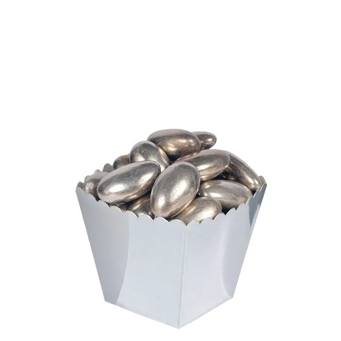 Big Party Sweety Box Mini 4 x 5.5 x 4 Cm Silver Metal Confetti Holder