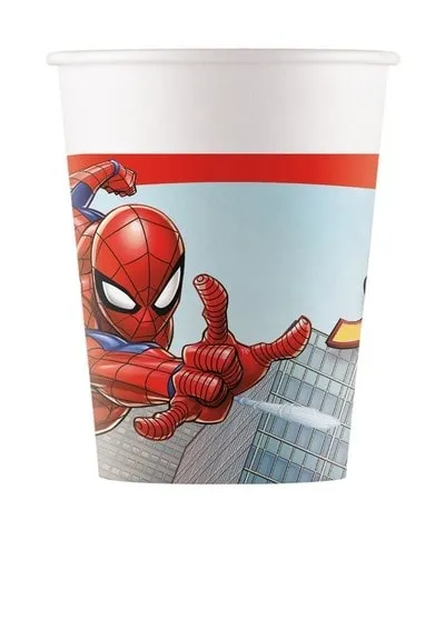 Bigiemme Spiderman Crime Fighter Paper Cup 200ml Multicolor Cf 8 Pcs