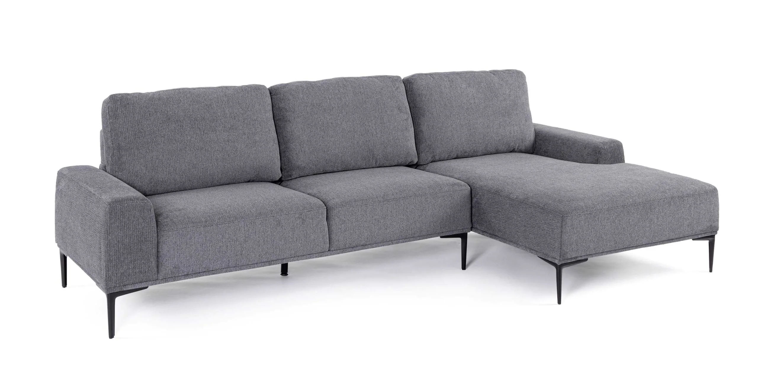 Bizzotto Washington 3-Seater Sofa with Peninsula in Dark Grey