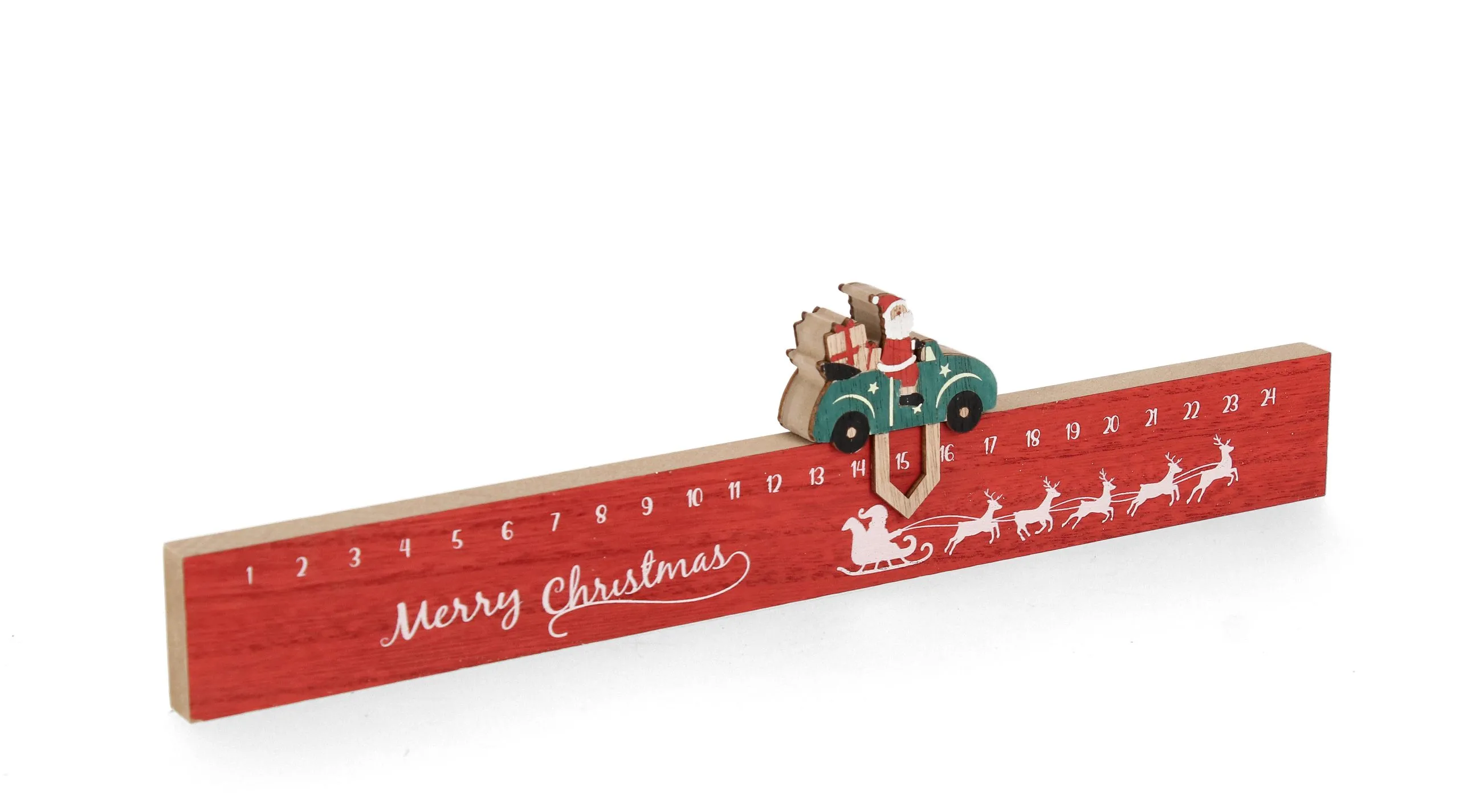 Bizzotto Christmas Advent Calendar Lettie Linear H 9.5 Cm Red