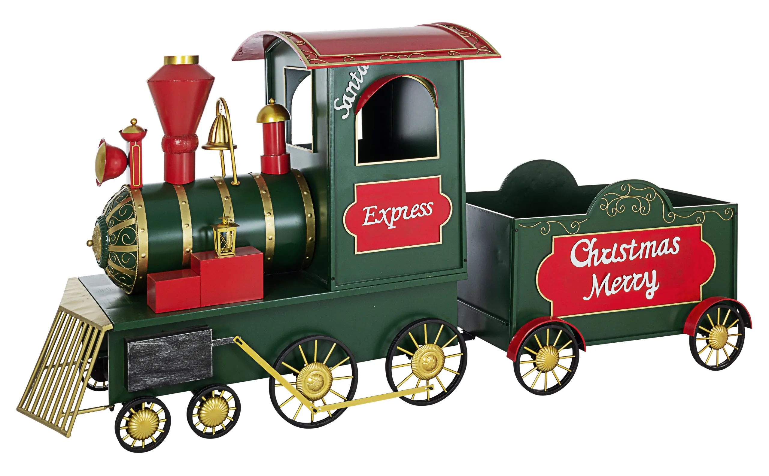 Bizzotto Christmas Decoration Train Express Merry Christmas Green Meta