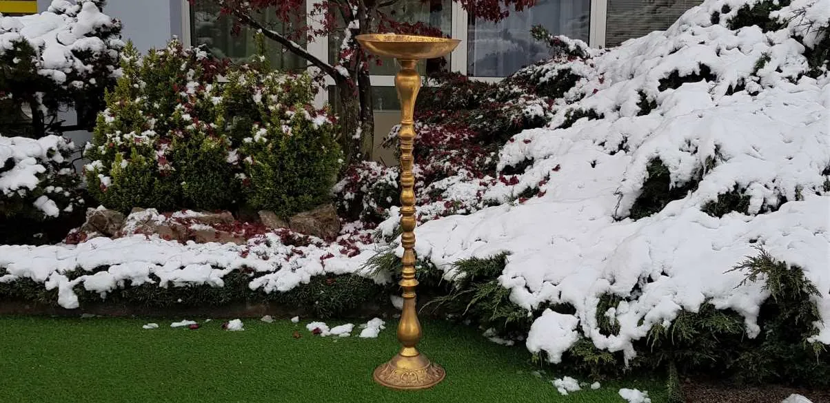 BONTURI CASA HOME DECORATION Brazier H 129 Cm D 38 Cm Metal Gold