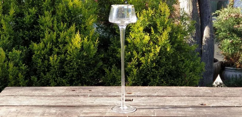 BONTURI CASA HOME DECORATION Calice WindLight Stem 30 Clear Gold H 30