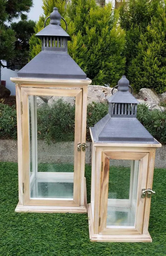 BONTURI HOME HOME DECORATION Lantern Set 2 Pcs 16 x 16 x 42 Cm 22 x 22