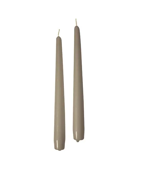 Cereria Di Giorgio Conical Candles D 2.2 Cm H 25 Cm Dove Grey 10 Pcs