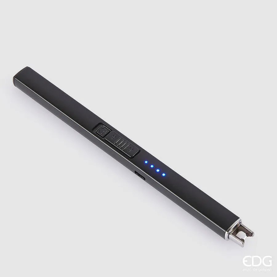 EDG Enzo De Gasperi Lithium Lighter H 19 CM Black with Gift Box