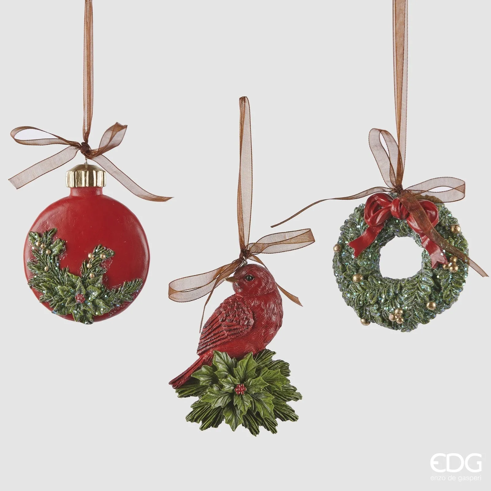 EDG Enzo De Gasperi Christmas Decoration Decomix Ass. H 8 Cm Green Red