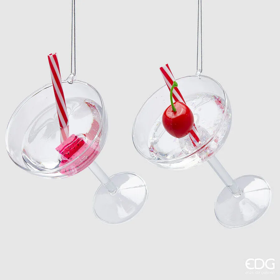 EDG Enzo De Gasperi Christmas Decoration Drink with Straw H 12 Cm D 8